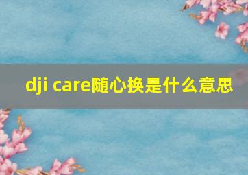 dji care随心换是什么意思